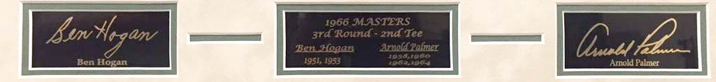 Ben Hogan & Arnold Palmer "Masters" 19x23 Custom Framed Photo Display with Engraved Name Plates at PristineAuction.com Ben Hogan & Arnold Palmer "Masters" 19x23 Custom Framed Photo Display with Engraved Name Plates at PristineAuction.com