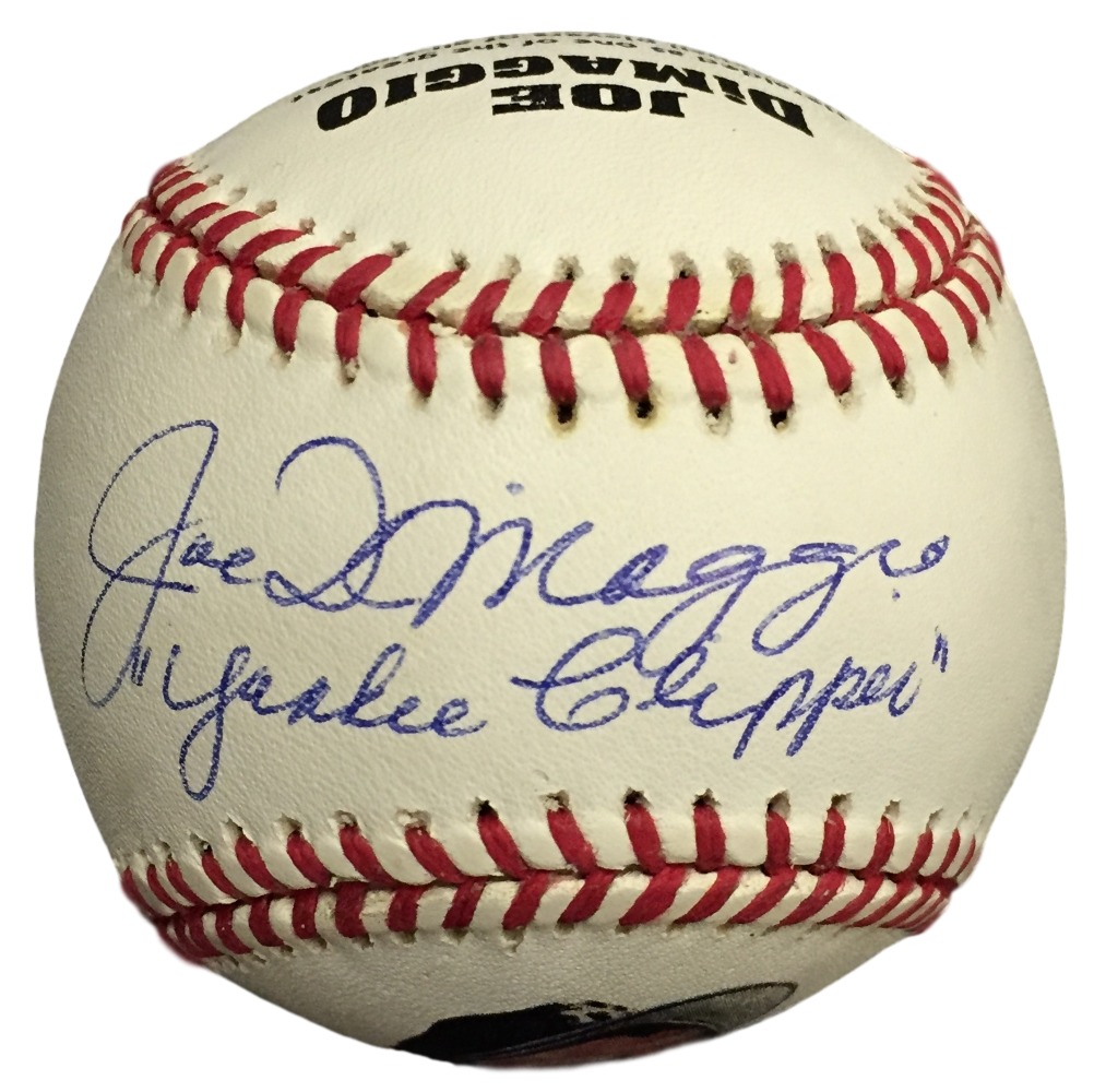 Joe DiMaggio Signed OL Joe DiMaggio Yankees Logo Baseball Inscribed "Yankee Clipper" (DiMaggio Enterprises COA) at PristineAuction.com Joe DiMaggio Signed OL Joe DiMaggio Yankees Logo Baseball Inscribed "Yankee Clipper" (DiMaggio Enterprises COA) at PristineAuction.com