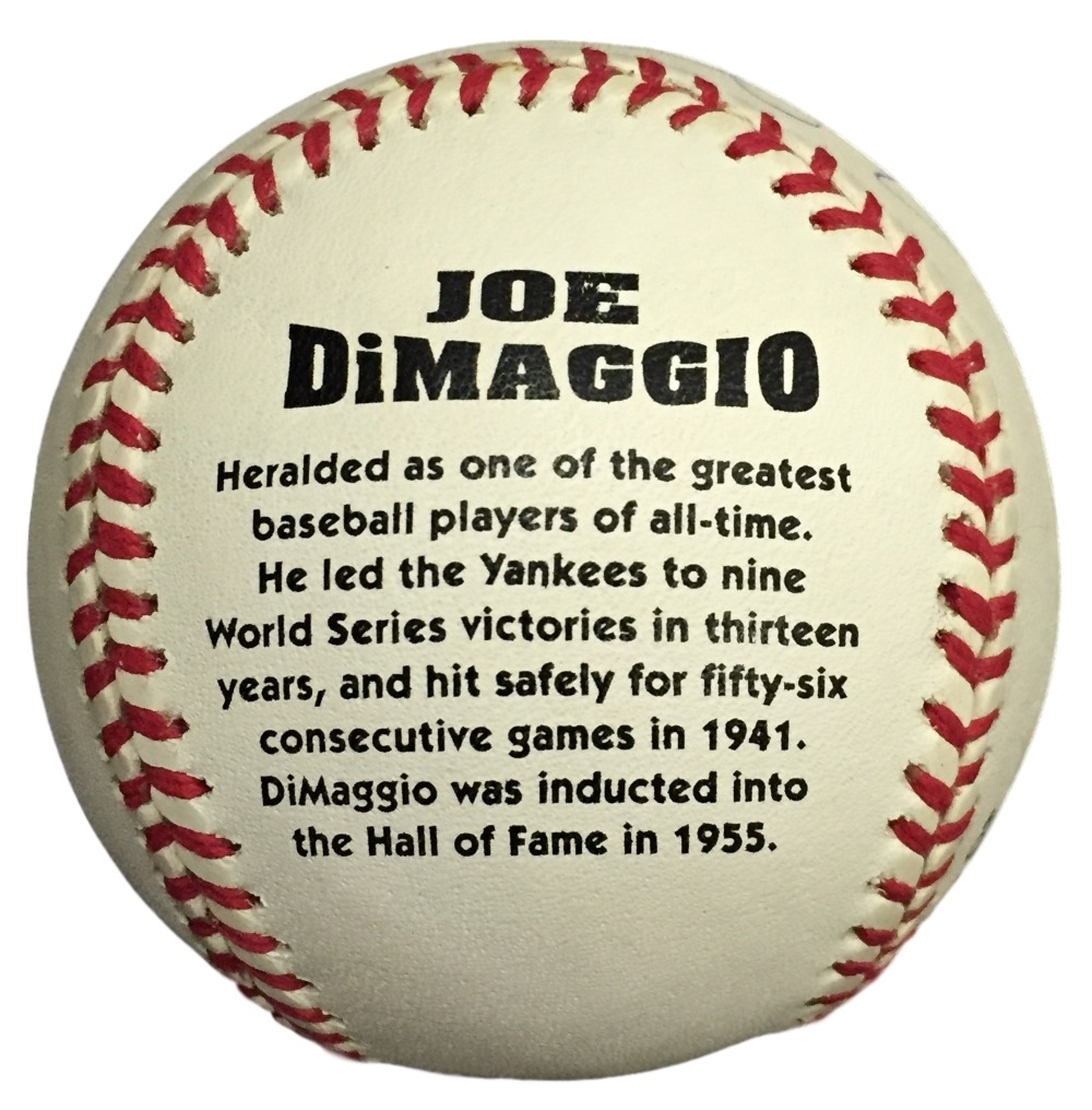 Joe DiMaggio Signed OL Joe DiMaggio Yankees Logo Baseball Inscribed "Yankee Clipper" (DiMaggio Enterprises COA) at PristineAuction.com Joe DiMaggio Signed OL Joe DiMaggio Yankees Logo Baseball Inscribed "Yankee Clipper" (DiMaggio Enterprises COA) at PristineAuction.com