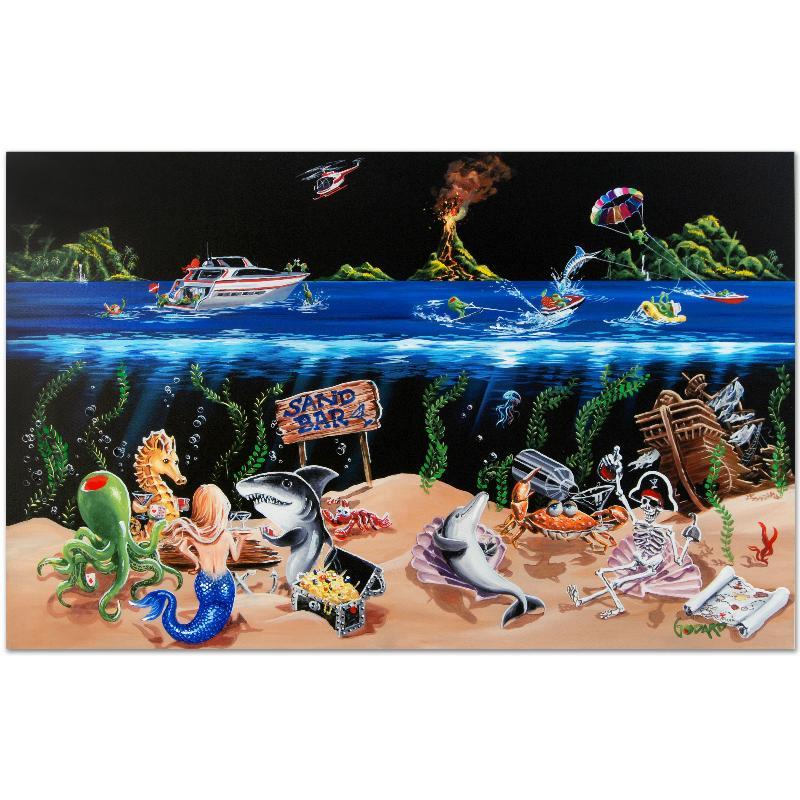 Michael Godard Signed "Sand Bar" Limited Edition 45x28 Hand-Embellished Giclee on Canvas at PristineAuction.com Michael Godard Signed "Sand Bar" Limited Edition 45x28 Hand-Embellished Giclee on Canvas at PristineAuction.com