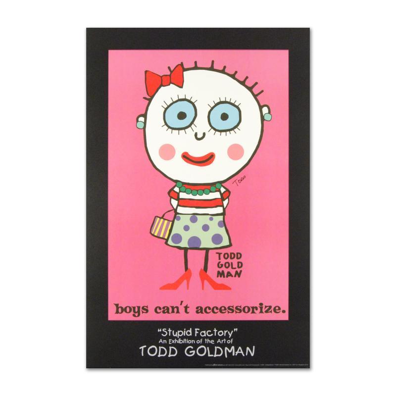 Todd Goldman Signed "Boys Can't Accessorize" 24x36 Litho Poster (PA) at PristineAuction.com Todd Goldman Signed "Boys Can't Accessorize" 24x36 Litho Poster (PA) at PristineAuction.com