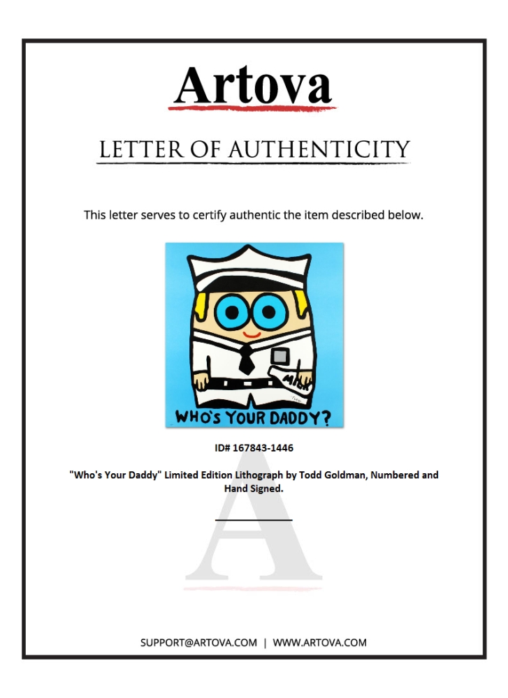 "Who's Your Daddy" LE 31x32 Lithograph by Todd Goldman (Artova) at PristineAuction.com "Who's Your Daddy" LE 31x32 Lithograph by Todd Goldman (Artova) at PristineAuction.com