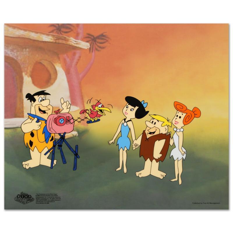 "Fred's Photo Op" Limited Edition 12x10 Sericel from the Popular Animated Series The Flintstones at PristineAuction.com "Fred's Photo Op" Limited Edition 12x10 Sericel from the Popular Animated Series The Flintstones at PristineAuction.com