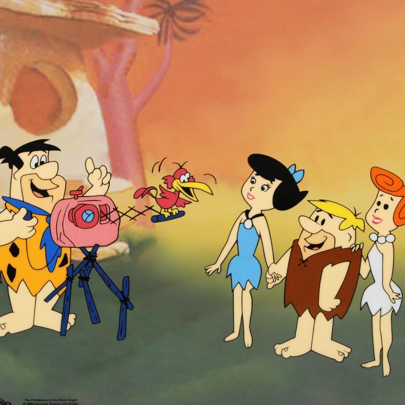 "Fred's Photo Op" Limited Edition 12x10 Sericel from the Popular Animated Series The Flintstones at PristineAuction.com "Fred's Photo Op" Limited Edition 12x10 Sericel from the Popular Animated Series The Flintstones at PristineAuction.com