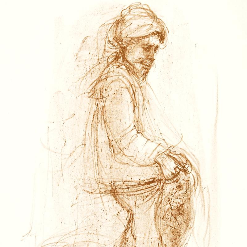 "Fisherman" LE 10x15 Lithograph by Edna Hibel (Artova) at PristineAuction.com "Fisherman" LE 10x15 Lithograph by Edna Hibel (Artova) at PristineAuction.com