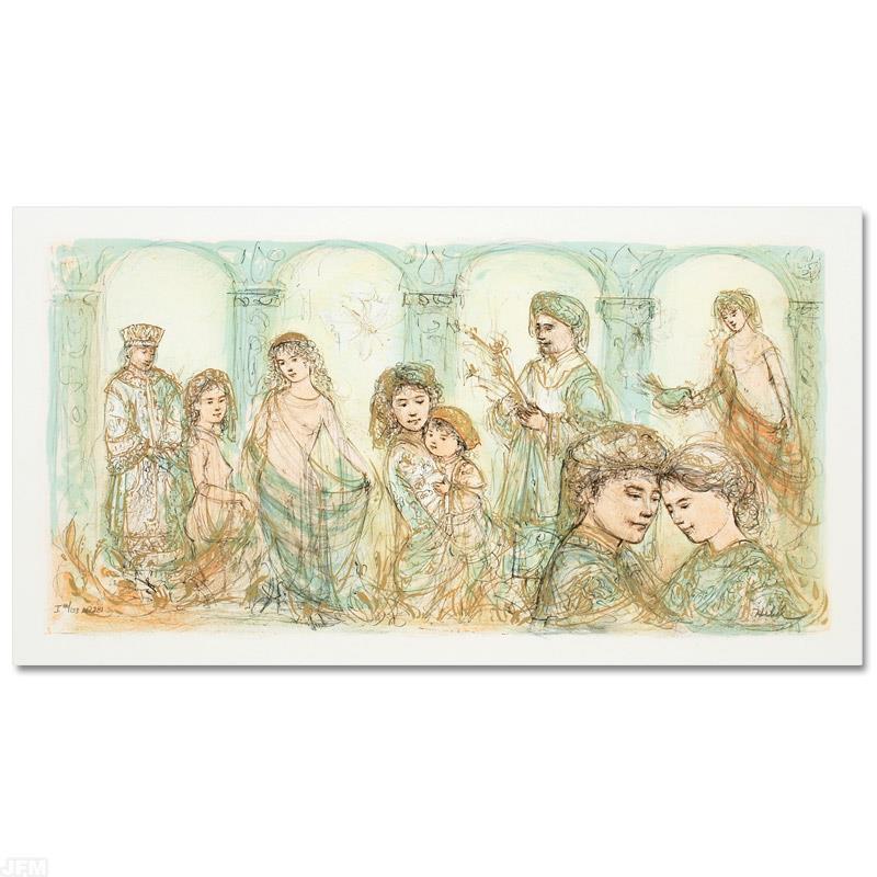 "Solomon's Court" LE 30x18 Lithograph by Edna Hibel (Artova) at PristineAuction.com "Solomon's Court" LE 30x18 Lithograph by Edna Hibel (Artova) at PristineAuction.com