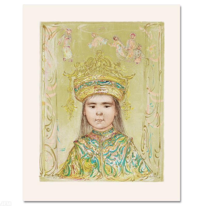 "Oriental Daydream" LE 18x22 Lithograph by Edna Hibel (Artova) at PristineAuction.com "Oriental Daydream" LE 18x22 Lithograph by Edna Hibel (Artova) at PristineAuction.com