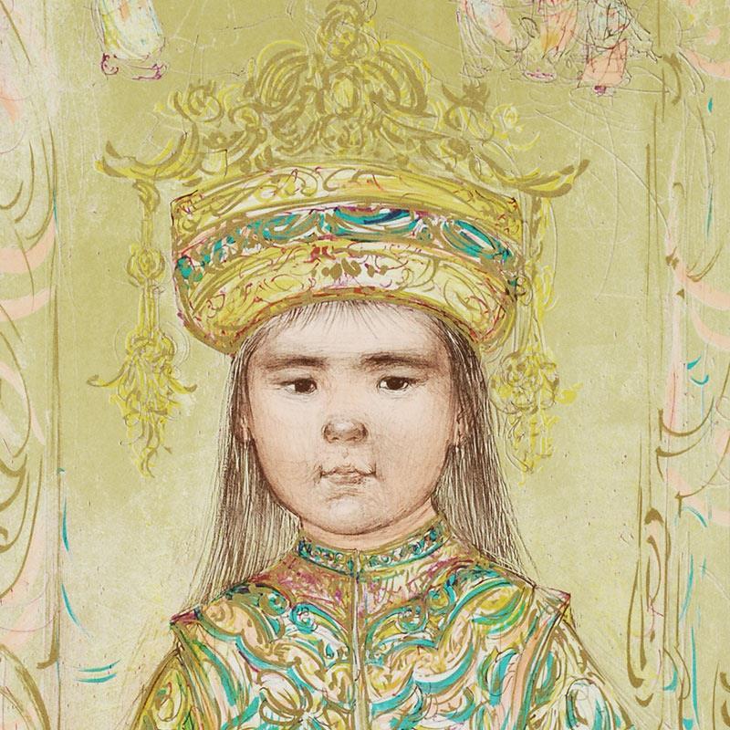 "Oriental Daydream" LE 18x22 Lithograph by Edna Hibel (Artova) at PristineAuction.com "Oriental Daydream" LE 18x22 Lithograph by Edna Hibel (Artova) at PristineAuction.com