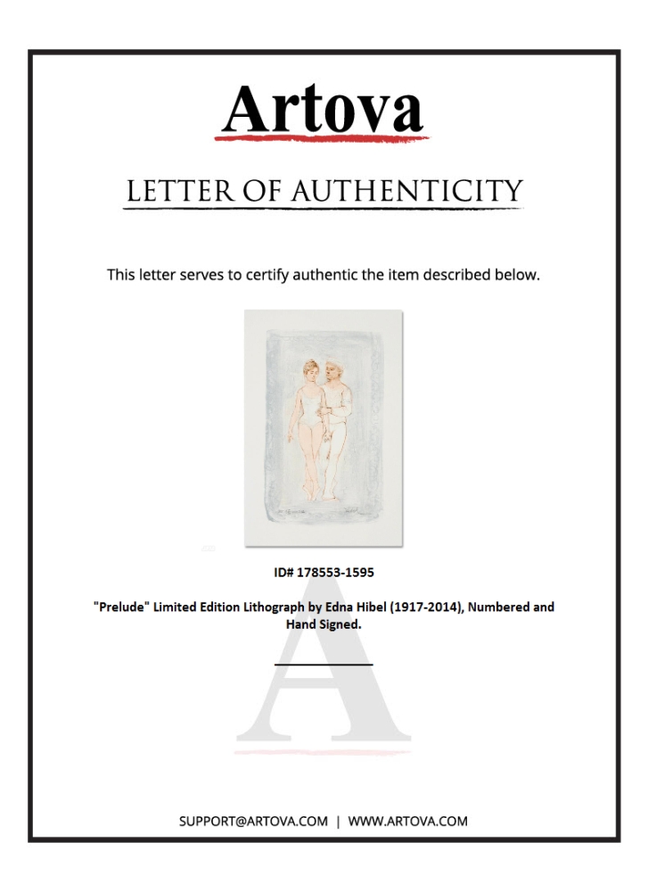 "Prelude" LE 12x20 Lithograph by Edna Hibel (Artova) at PristineAuction.com "Prelude" LE 12x20 Lithograph by Edna Hibel (Artova) at PristineAuction.com