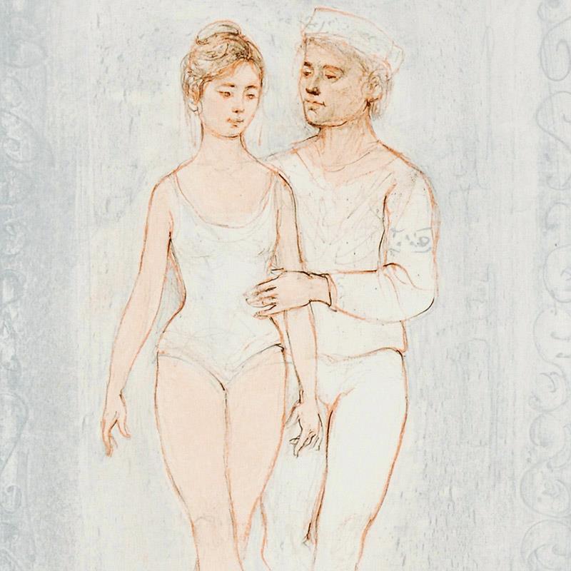 "Prelude" LE 12x20 Lithograph by Edna Hibel (Artova) at PristineAuction.com "Prelude" LE 12x20 Lithograph by Edna Hibel (Artova) at PristineAuction.com