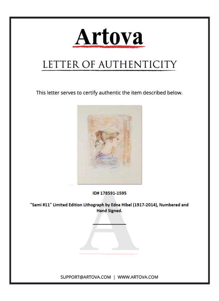 "Sami #11" LE 22x30 Lithograph on Rice Paper by Edna Hibel (Artova) at PristineAuction.com "Sami #11" LE 22x30 Lithograph on Rice Paper by Edna Hibel (Artova) at PristineAuction.com