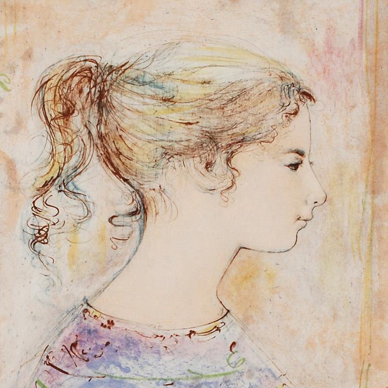 "Sami #11" LE 22x30 Lithograph on Rice Paper by Edna Hibel (Artova) at PristineAuction.com "Sami #11" LE 22x30 Lithograph on Rice Paper by Edna Hibel (Artova) at PristineAuction.com