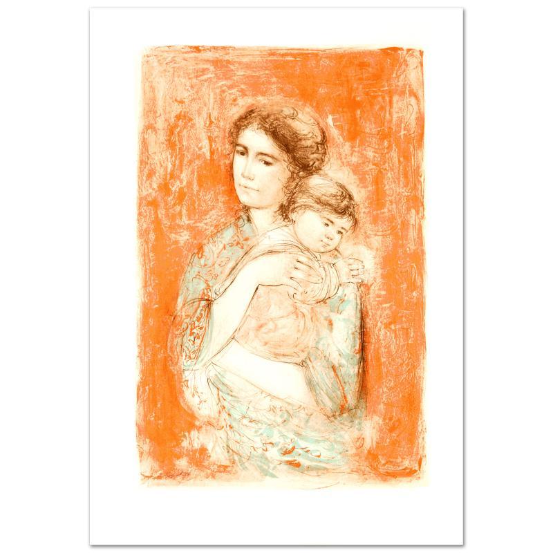 "Leona and Baby" LE 25x35 Lithograph by Edna HIbel (Artova) at PristineAuction.com "Leona and Baby" LE 25x35 Lithograph by Edna HIbel (Artova) at PristineAuction.com