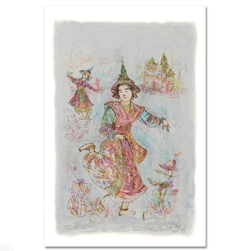"Thai Dancers" LE 15x25 Lithograph by Edna Hibel (Artova) at PristineAuction.com "Thai Dancers" LE 15x25 Lithograph by Edna Hibel (Artova) at PristineAuction.com