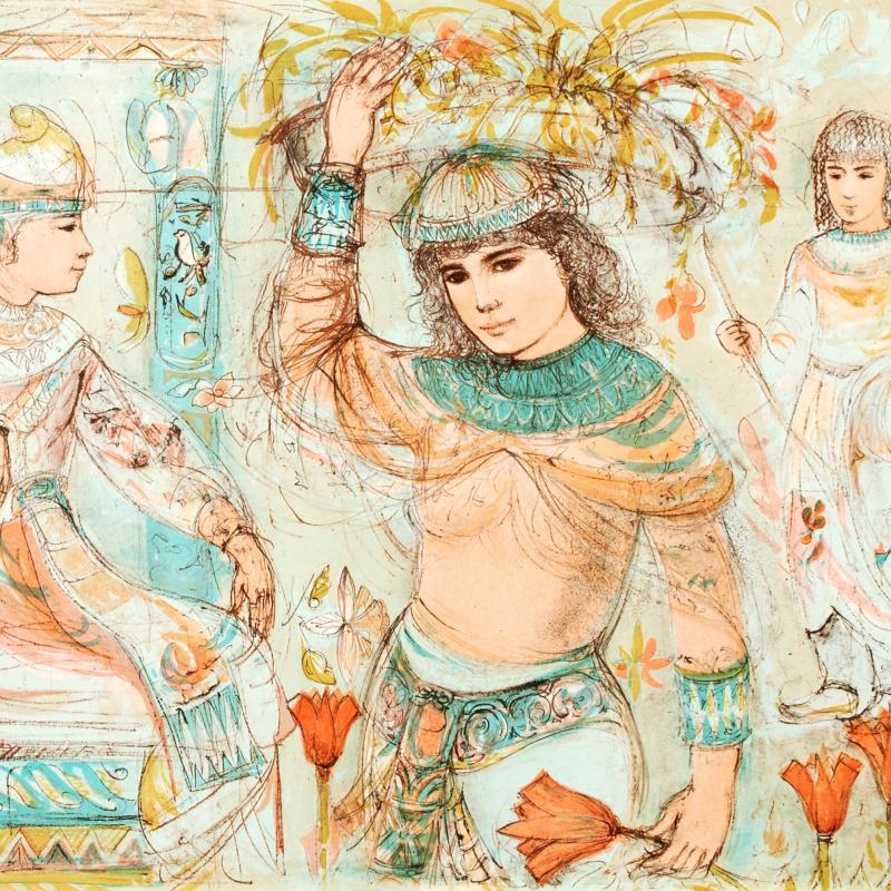"Aida" LE 42x30 Lithograph by Edna Hibel (PA) at PristineAuction.com "Aida" LE 42x30 Lithograph by Edna Hibel (PA) at PristineAuction.com