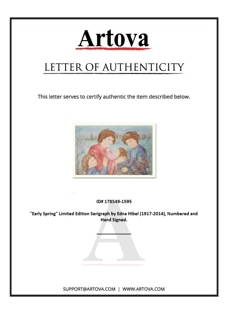 "Early Spring" LE 47x31 Serigraph by Edna Hibel (Artova) at PristineAuction.com "Early Spring" LE 47x31 Serigraph by Edna Hibel (Artova) at PristineAuction.com