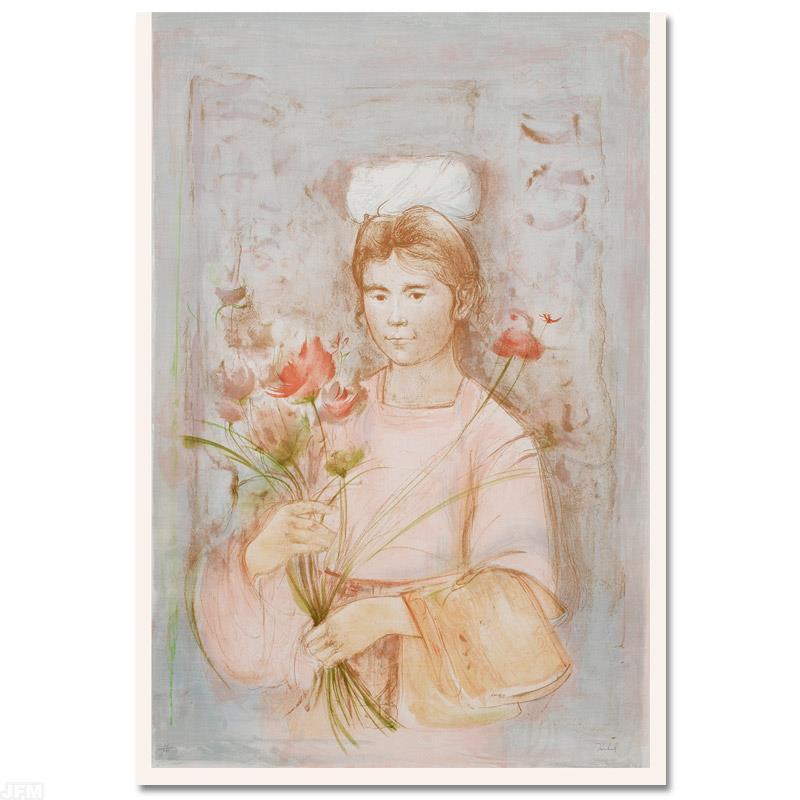 "Mayan Princess" LE 30x41 Lithograph by Edna Hibel (Artova) at PristineAuction.com "Mayan Princess" LE 30x41 Lithograph by Edna Hibel (Artova) at PristineAuction.com