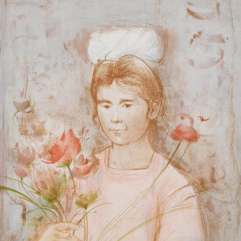 "Mayan Princess" LE 30x41 Lithograph by Edna Hibel (Artova) at PristineAuction.com "Mayan Princess" LE 30x41 Lithograph by Edna Hibel (Artova) at PristineAuction.com