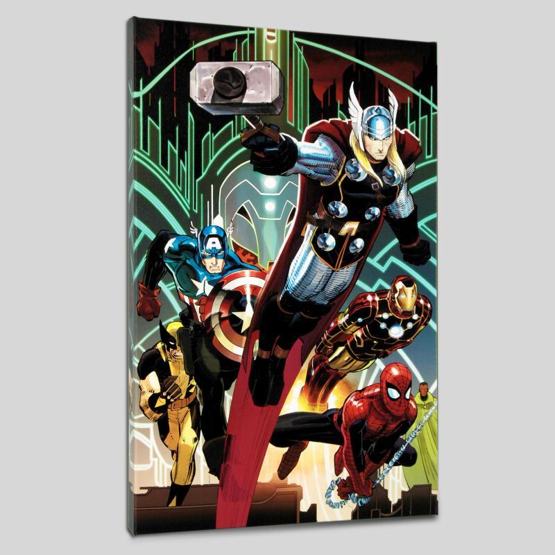 Marvel Comics "Avengers #5" LE 18x27 Giclee on Canvas by John Romita Jr. at PristineAuction.com Marvel Comics "Avengers #5" LE 18x27 Giclee on Canvas by John Romita Jr. at PristineAuction.com
