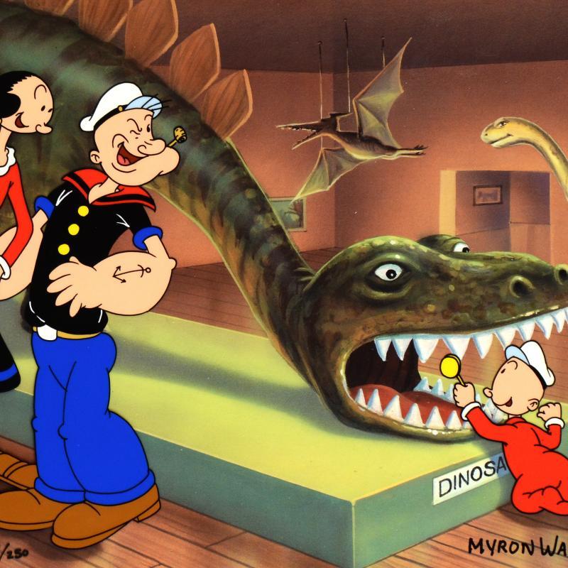 Myron Waldman Signed "Don't Feed the Dinosaur" Limited Edition 12x14 Hand-Inked & Painted Animation Cel (PA) at PristineAuction.com Myron Waldman Signed "Don't Feed the Dinosaur" Limited Edition 12x14 Hand-Inked & Painted Animation Cel (PA) at PristineAuction.com