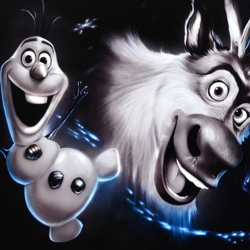 Noah Signed "Olaf & Sven" Disney Limited Edition 16x24 Giclee on Canvas from a Sold Out Edition #/300 (Disney COA) at PristineAuction.com Noah Signed "Olaf & Sven" Disney Limited Edition 16x24 Giclee on Canvas from a Sold Out Edition #/300 (Disney COA) at PristineAuction.com