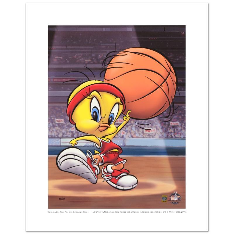 Warner Bros. "Roundball Tweety" Numbered LE 16x20 Giclee at PristineAuction.com Warner Bros. "Roundball Tweety" Numbered LE 16x20 Giclee at PristineAuction.com