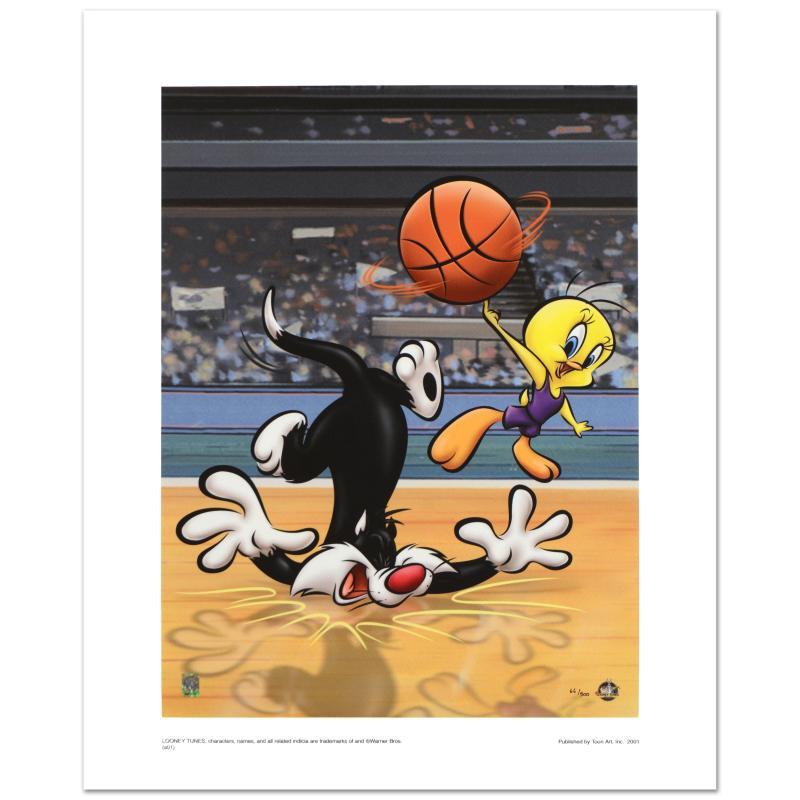 Warner Bros. "Sylester & Tweety Basketball" Numbered LE 16x20 Giclee at PristineAuction.com Warner Bros. "Sylester & Tweety Basketball" Numbered LE 16x20 Giclee at PristineAuction.com