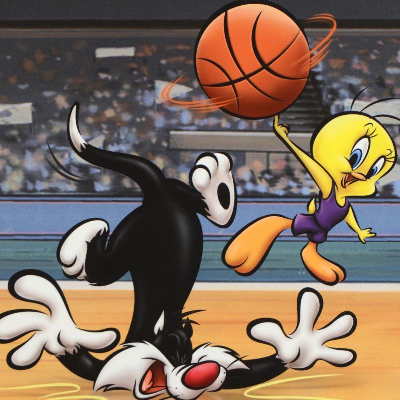 Warner Bros. "Sylester & Tweety Basketball" Numbered LE 16x20 Giclee at PristineAuction.com Warner Bros. "Sylester & Tweety Basketball" Numbered LE 16x20 Giclee at PristineAuction.com