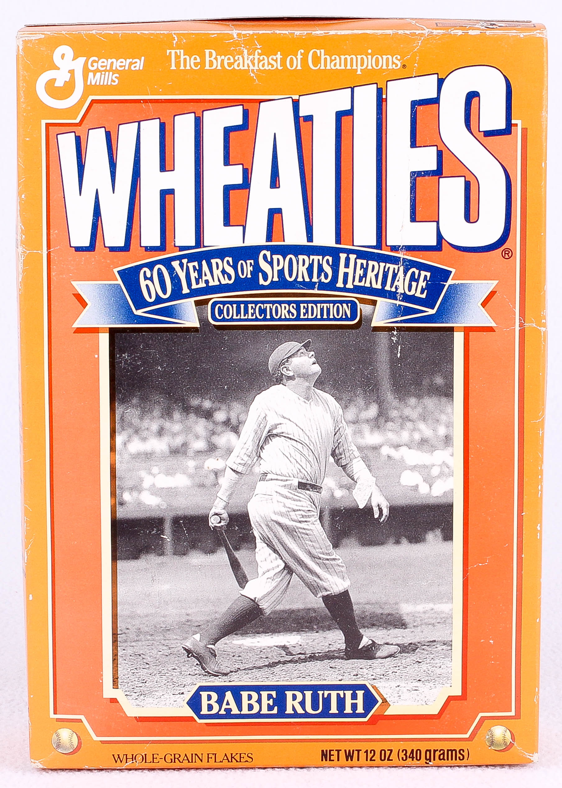 Babe Ruth "60 Years of Sports Heritage" Collectors Edition Original Sealed Wheaties Cereal Box at PristineAuction.com Babe Ruth "60 Years of Sports Heritage" Collectors Edition Original Sealed Wheaties Cereal Box at PristineAuction.com