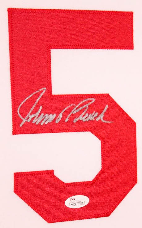 Johnny Bench Signed Reds 35x43 Custom Framed Jersey (JSA COA) at PristineAuction.com Johnny Bench Signed Reds 35x43 Custom Framed Jersey (JSA COA) at PristineAuction.com