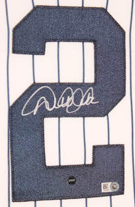 Derek Jeter Signed Yankees 35x43 Custom Framed Jersey (Steiner COA & MLB Hologram) at PristineAuction.com Derek Jeter Signed Yankees 35x43 Custom Framed Jersey (Steiner COA & MLB Hologram) at PristineAuction.com