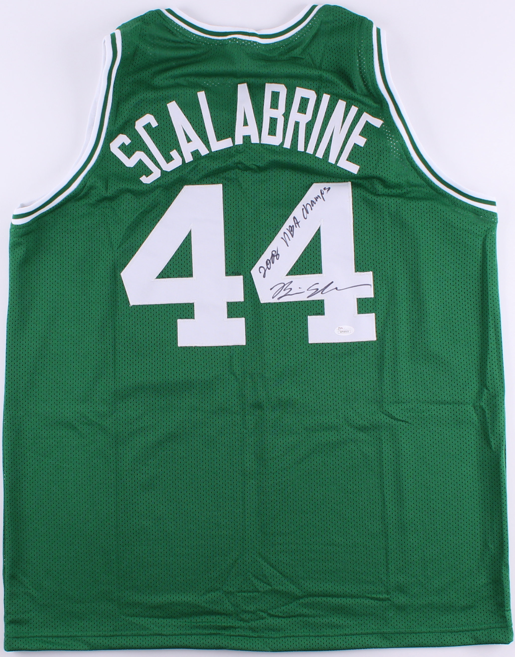 Brian Scalabrine Signed Celtics Jersey Inscribed "2008 NBA Champs" (JSA COA) at PristineAuction.com Brian Scalabrine Signed Celtics Jersey Inscribed "2008 NBA Champs" (JSA COA) at PristineAuction.com