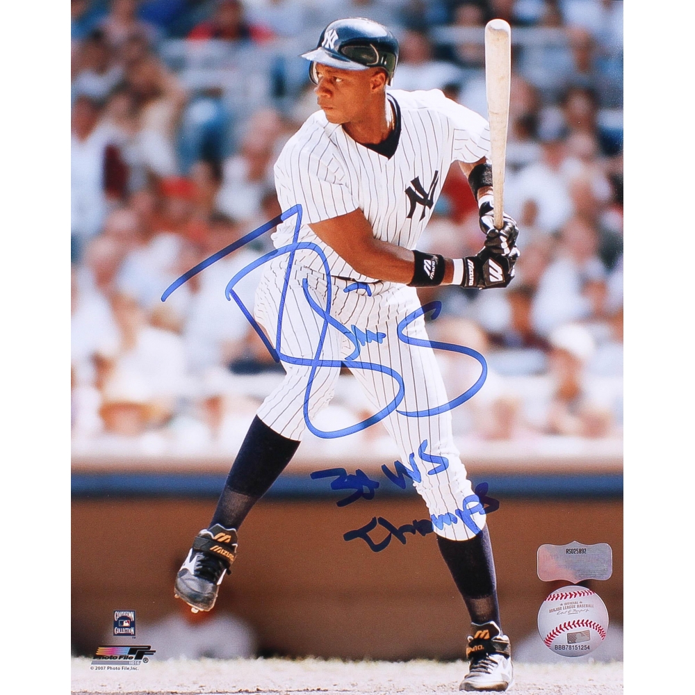 Darryl Strawberry Signed Yankees 8x10 Photo Inscribed "3x WS Champs