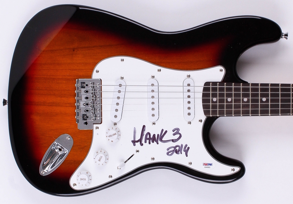 Hank Williams "Hank 3" Signed Full-Size Electric Guitar Inscribed "2014" (PSA COA) at PristineAuction.com Hank Williams "Hank 3" Signed Full-Size Electric Guitar Inscribed "2014" (PSA COA) at PristineAuction.com