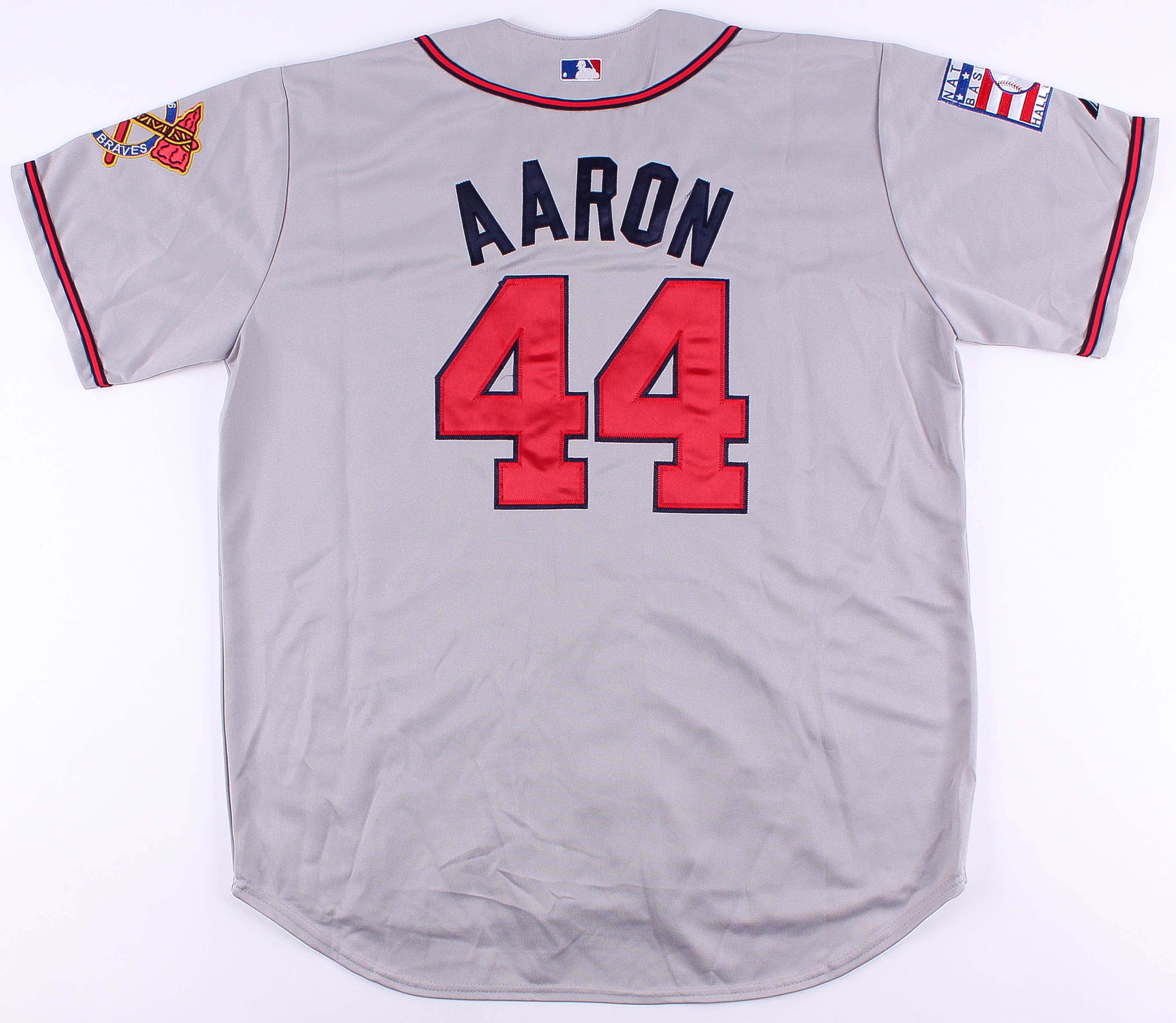 1974 Commemorative Hank Aaron Majestic Cooperstown Braves Jersey at PristineAuction.com 1974 Commemorative Hank Aaron Majestic Cooperstown Braves Jersey at PristineAuction.com
