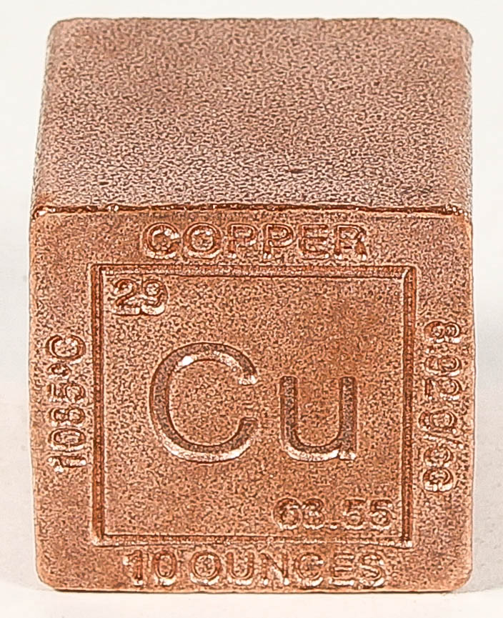 10 ounce Pure .999 Fine Copper Element Cube at PristineAuction.com 10 ounce Pure .999 Fine Copper Element Cube at PristineAuction.com