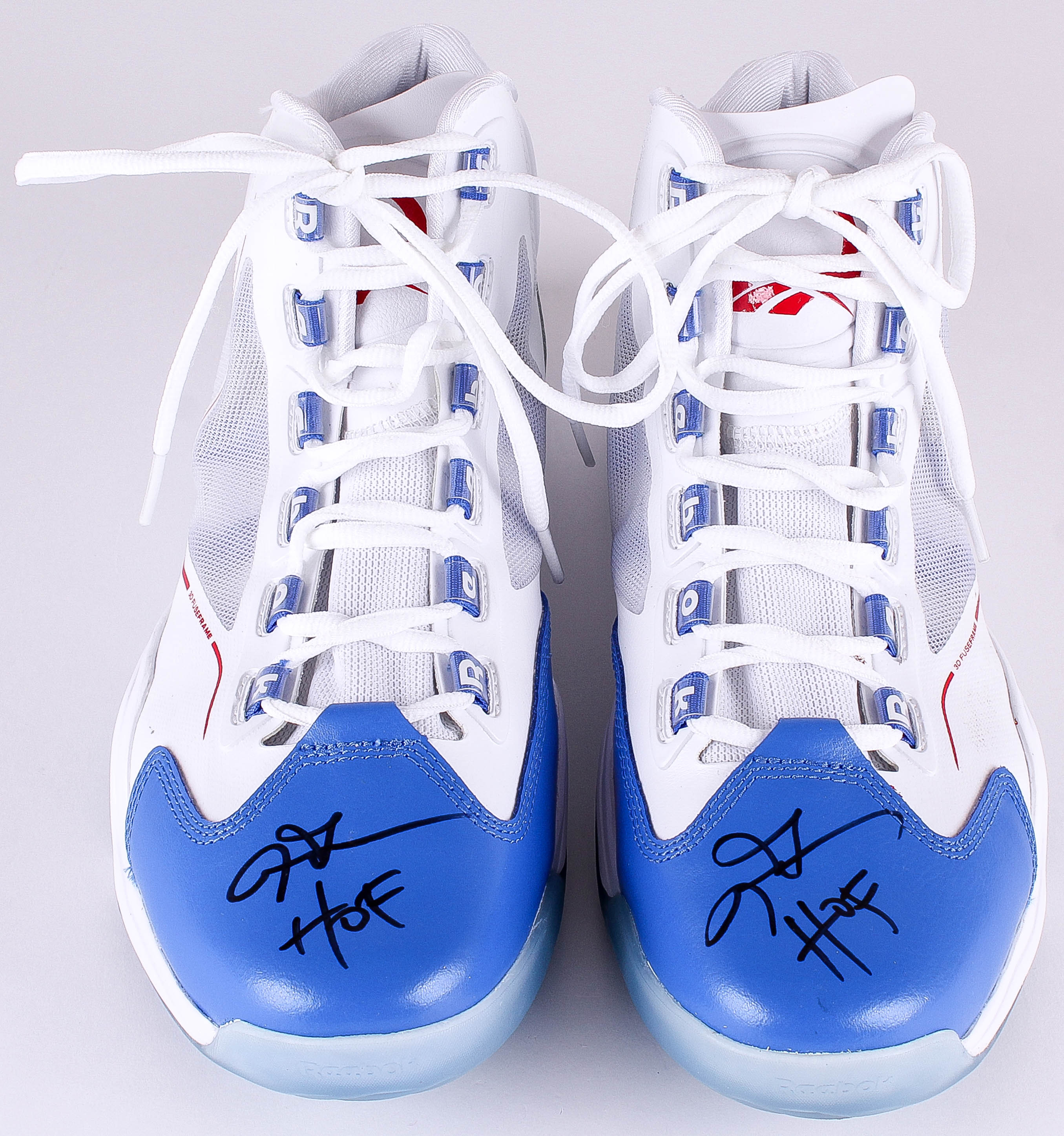 Allen Iverson Signed Reebok Basketball Shoes Inscribed "HOF" (JSA LOA & Iverson Hologram) at PristineAuction.com Allen Iverson Signed Reebok Basketball Shoes Inscribed "HOF" (JSA LOA & Iverson Hologram) at PristineAuction.com