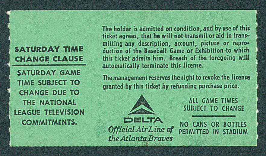 Hank Aaron Signed Braves 1974 Ticket Stub from 715th Home Run Game (JSA LOA) at PristineAuction.com Hank Aaron Signed Braves 1974 Ticket Stub from 715th Home Run Game (JSA LOA) at PristineAuction.com