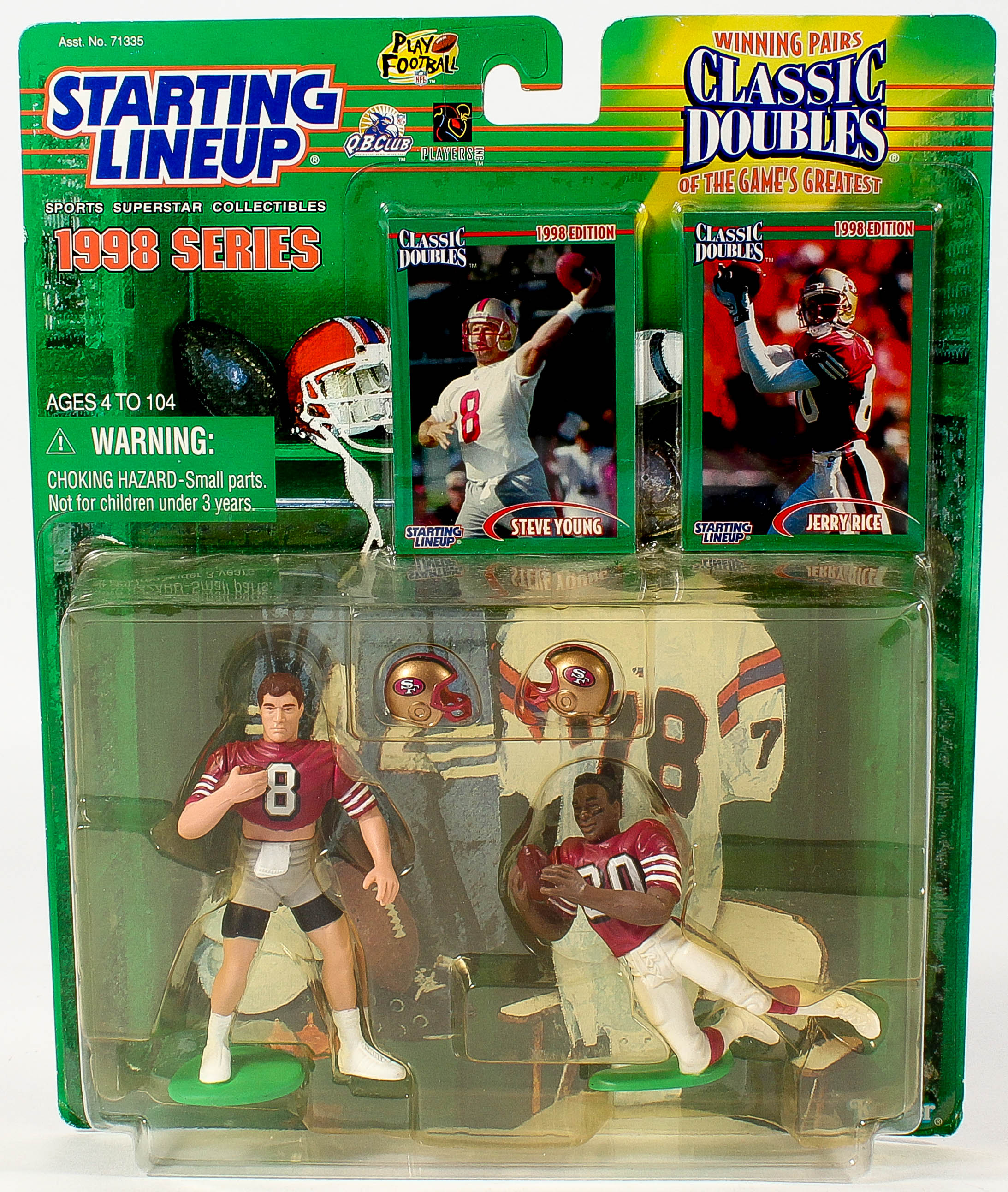 Steve Young & Jerry Rice 1998 Edition Starting Lineup Classic Doubles 49ers Figures in Original Case at PristineAuction.com Steve Young & Jerry Rice 1998 Edition Starting Lineup Classic Doubles 49ers Figures in Original Case at PristineAuction.com