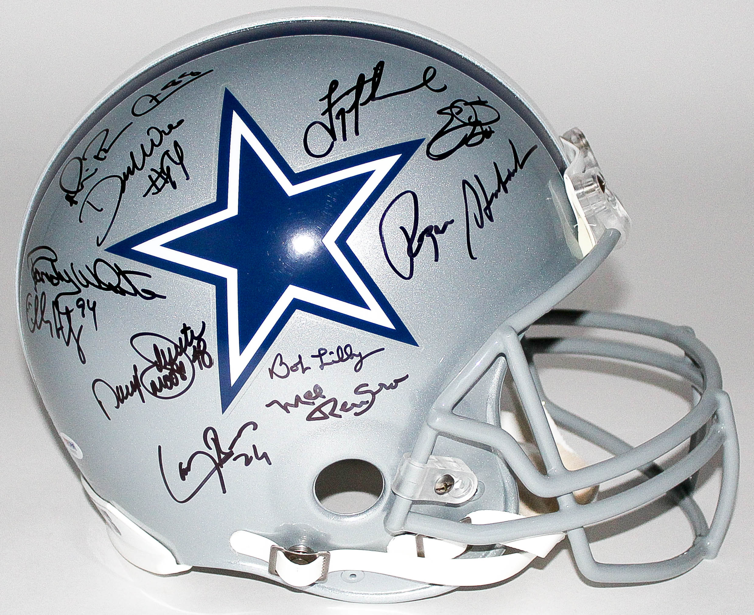 Cowboys Legends Full-Size Helmet Signed by (25) with Troy Aikman, Emmitt Smith, Roger Staubach, Michael Irvin, Daryl "Moose" Johnston, Ed "Too Tall" Jones (PSA LOA) at PristineAuction.com Cowboys Legends Full-Size Helmet Signed by (25) with Troy Aikman, Emmitt Smith, Roger Staubach, Michael Irvin, Daryl "Moose" Johnston, Ed "Too Tall" Jones (PSA LOA) at PristineAuction.com