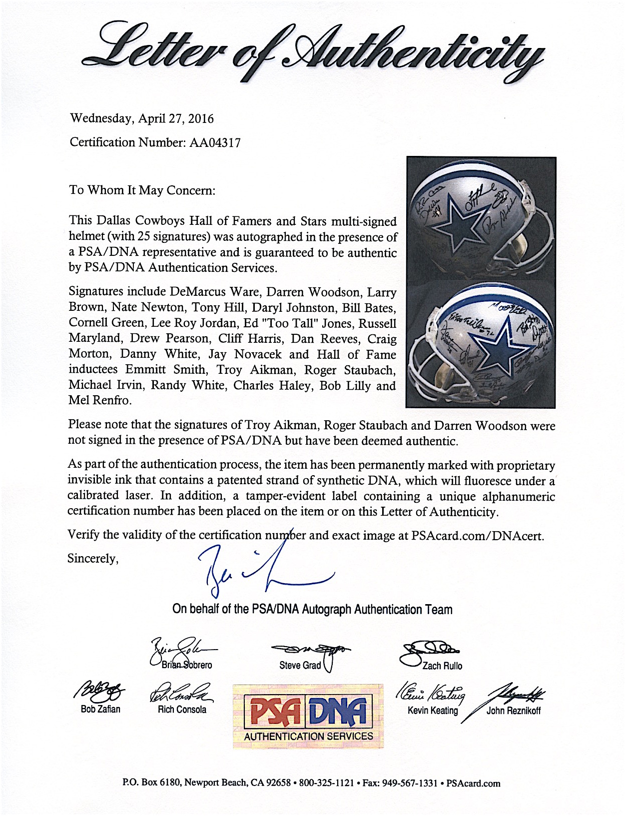 Cowboys Legends Full-Size Helmet Signed by (25) with Troy Aikman, Emmitt Smith, Roger Staubach, Michael Irvin, Daryl "Moose" Johnston, Ed "Too Tall" Jones (PSA LOA) at PristineAuction.com Cowboys Legends Full-Size Helmet Signed by (25) with Troy Aikman, Emmitt Smith, Roger Staubach, Michael Irvin, Daryl "Moose" Johnston, Ed "Too Tall" Jones (PSA LOA) at PristineAuction.com