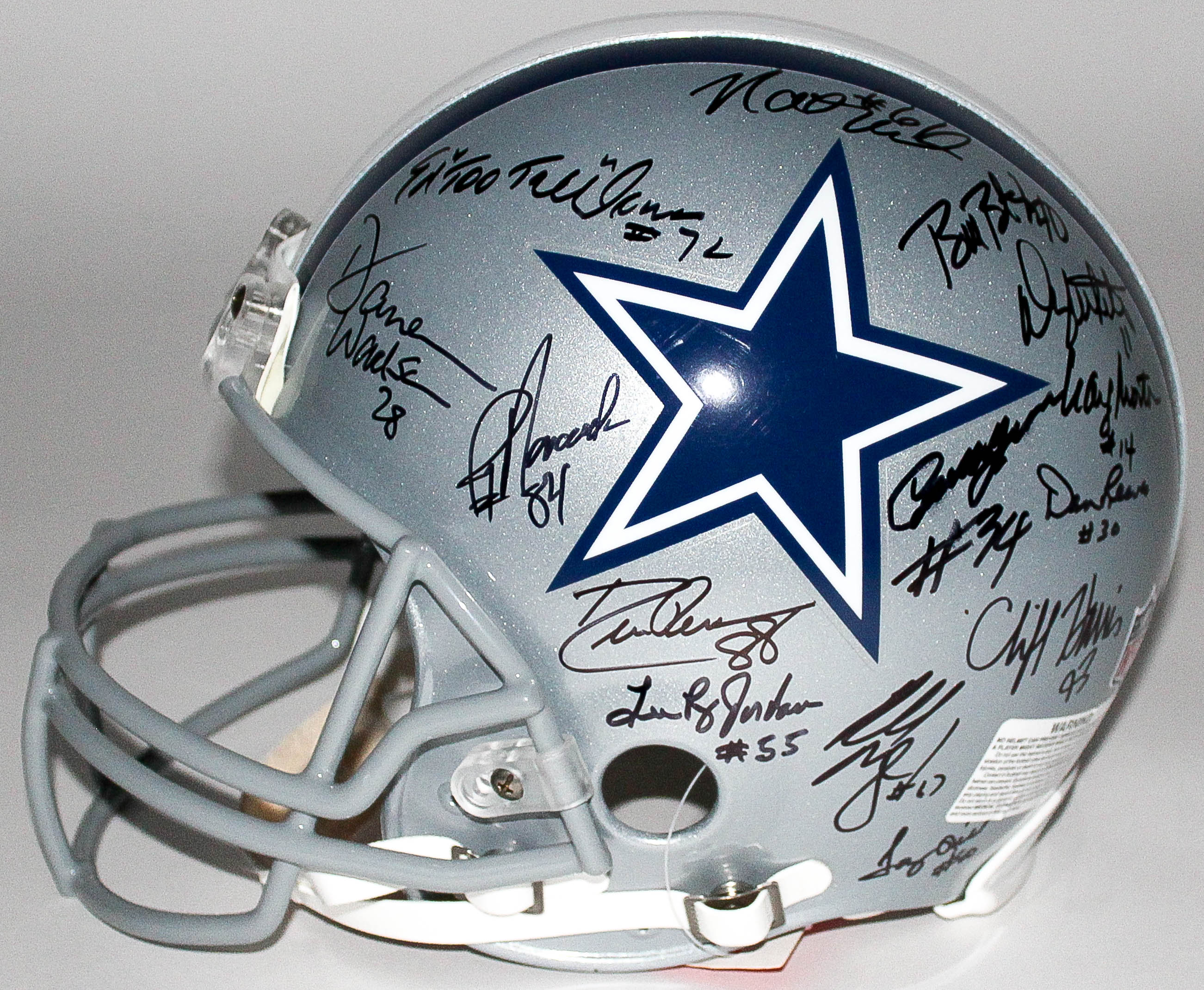 Cowboys Legends Full-Size Helmet Signed by (25) with Troy Aikman, Emmitt Smith, Roger Staubach, Michael Irvin, Daryl "Moose" Johnston, Ed "Too Tall" Jones (PSA LOA) at PristineAuction.com Cowboys Legends Full-Size Helmet Signed by (25) with Troy Aikman, Emmitt Smith, Roger Staubach, Michael Irvin, Daryl "Moose" Johnston, Ed "Too Tall" Jones (PSA LOA) at PristineAuction.com