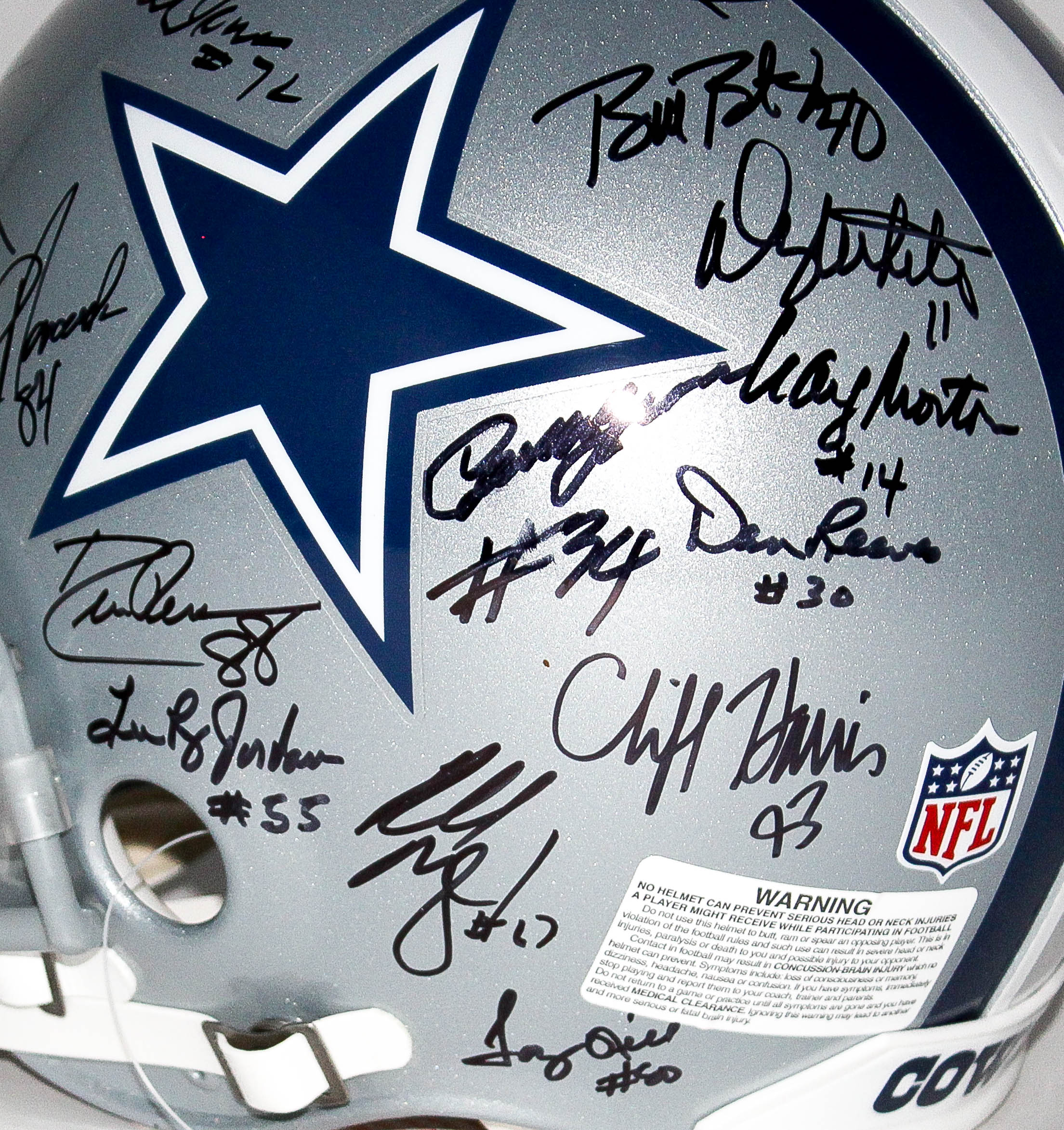 Cowboys Legends Full-Size Helmet Signed by (25) with Troy Aikman, Emmitt Smith, Roger Staubach, Michael Irvin, Daryl "Moose" Johnston, Ed "Too Tall" Jones (PSA LOA) at PristineAuction.com Cowboys Legends Full-Size Helmet Signed by (25) with Troy Aikman, Emmitt Smith, Roger Staubach, Michael Irvin, Daryl "Moose" Johnston, Ed "Too Tall" Jones (PSA LOA) at PristineAuction.com