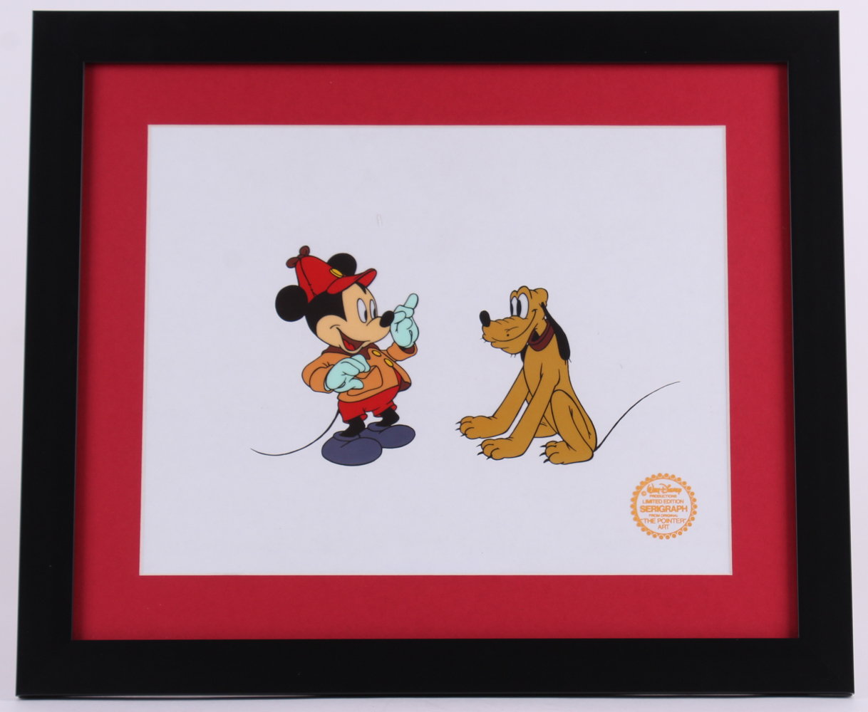 Mickey Mouse and Pluto "The Pointer Art" LE 16x19 Custom Framed Animation Sericel at PristineAuction.com Mickey Mouse and Pluto "The Pointer Art" LE 16x19 Custom Framed Animation Sericel at PristineAuction.com