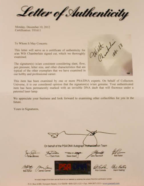 Wilt Chamberlain Signed Lakers 27x33 Custom Framed Cut Display (PSA LOA) at PristineAuction.com Wilt Chamberlain Signed Lakers 27x33 Custom Framed Cut Display (PSA LOA) at PristineAuction.com