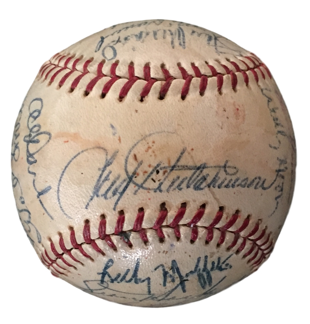 1957 St. Louis Cardinals Team Signed Baseball with (25) Signatures Including Stan Musial, Red Schoendienst, Billy Muffett, Lloyd Merritt, Wally Moon (JSA LOA) at PristineAuction.com 1957 St. Louis Cardinals Team Signed Baseball with (25) Signatures Including Stan Musial, Red Schoendienst, Billy Muffett, Lloyd Merritt, Wally Moon (JSA LOA) at PristineAuction.com