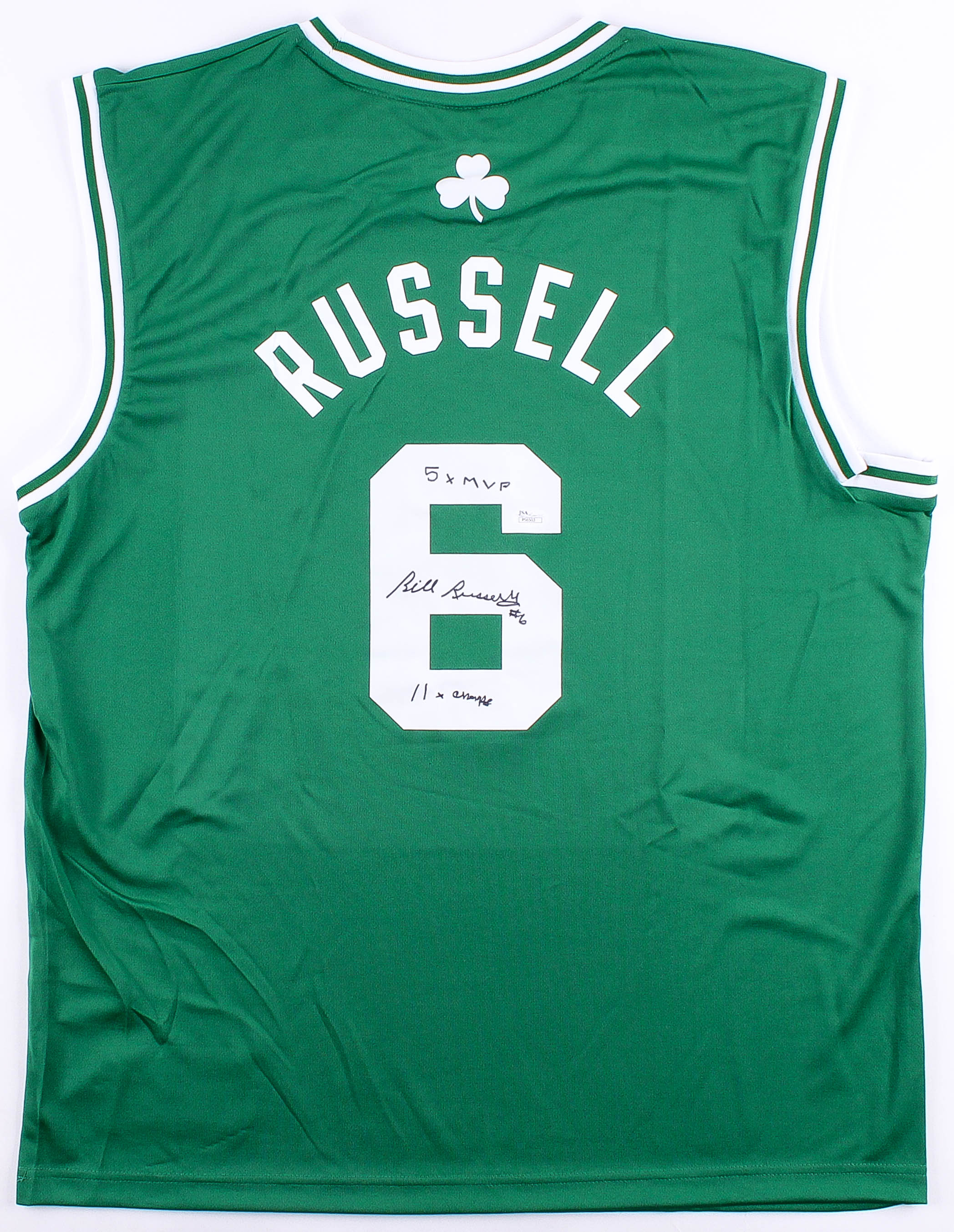 Bill Russell Signed Celtics Jersey Inscribed "5x MVP" & "11x NBA Champs" (JSA COA) at PristineAuction.com Bill Russell Signed Celtics Jersey Inscribed "5x MVP" & "11x NBA Champs" (JSA COA) at PristineAuction.com