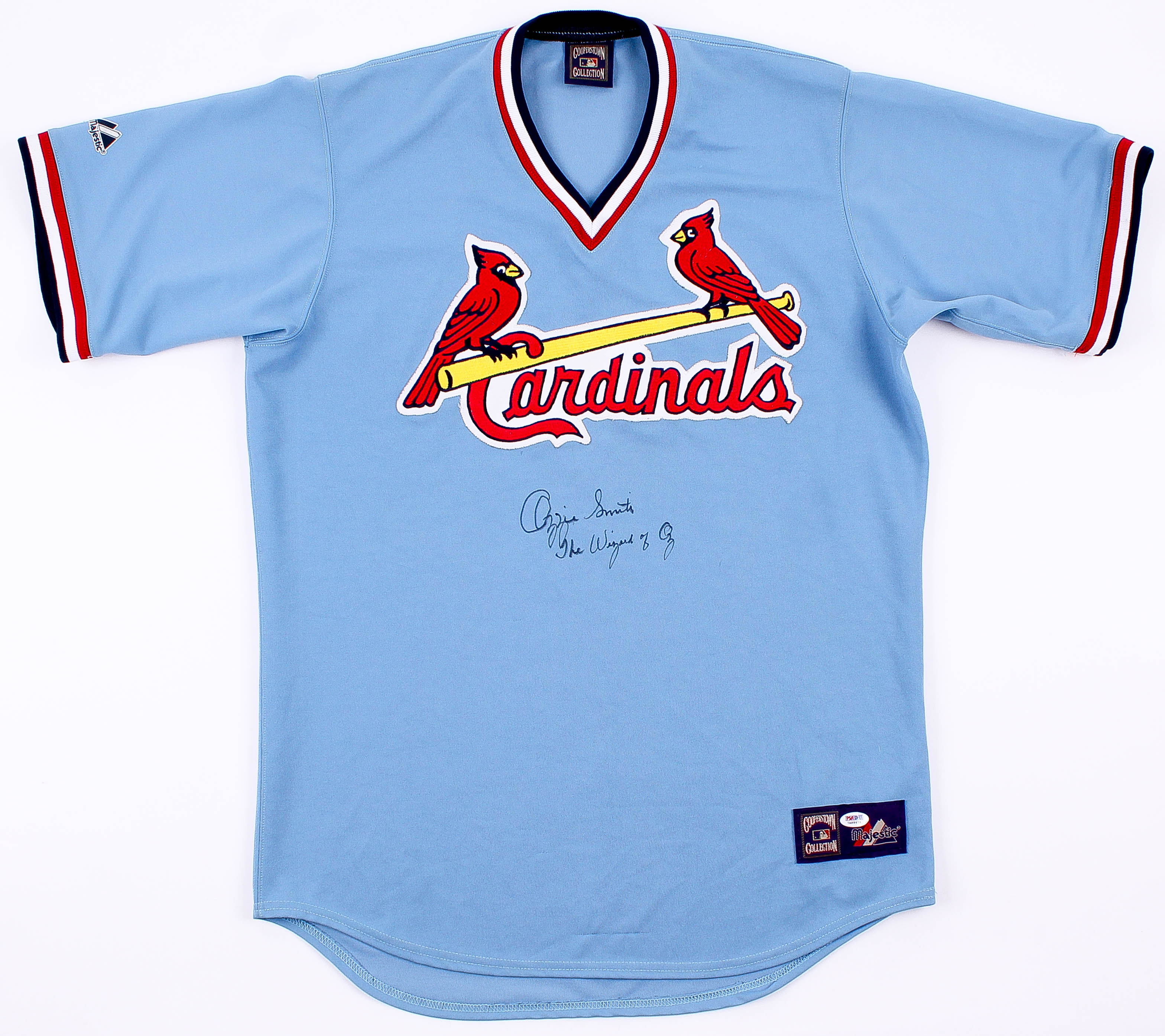 Ozzie Smith Signed Cardinals Throwback Jersey Inscribed "The Wizard of Oz (PSA COA) at PristineAuction.com Ozzie Smith Signed Cardinals Throwback Jersey Inscribed "The Wizard of Oz (PSA COA) at PristineAuction.com