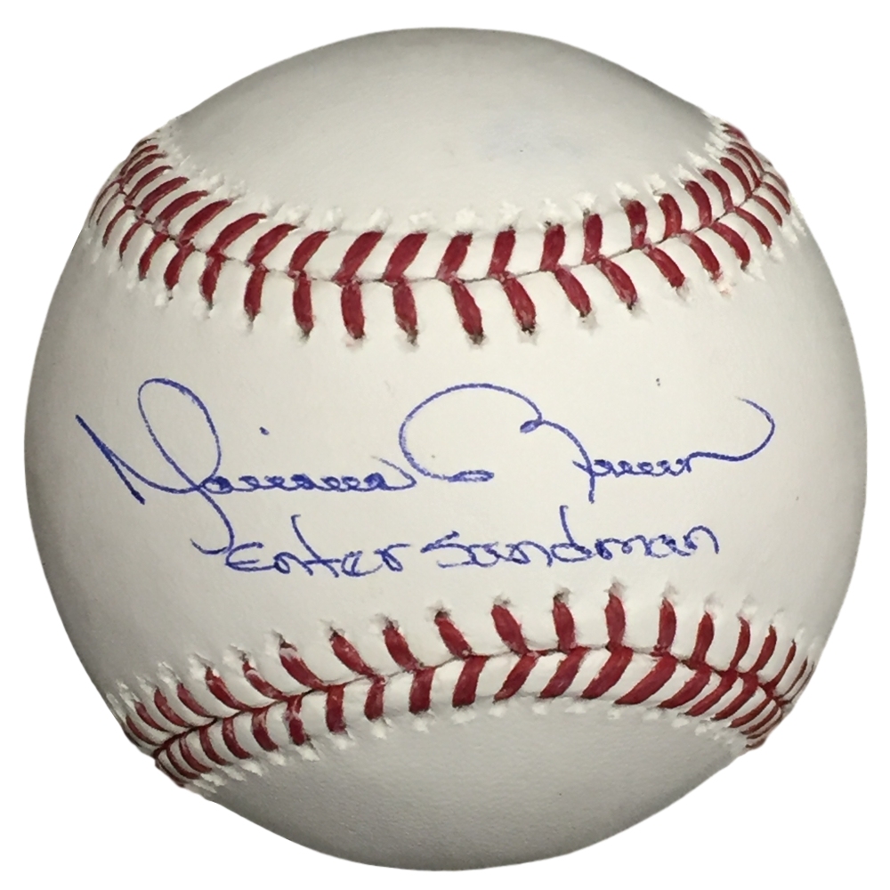 Mariano Rivera Signed OML Baseball Inscribed "Enter Sandman" (PSA COA) at PristineAuction.com Mariano Rivera Signed OML Baseball Inscribed "Enter Sandman" (PSA COA) at PristineAuction.com