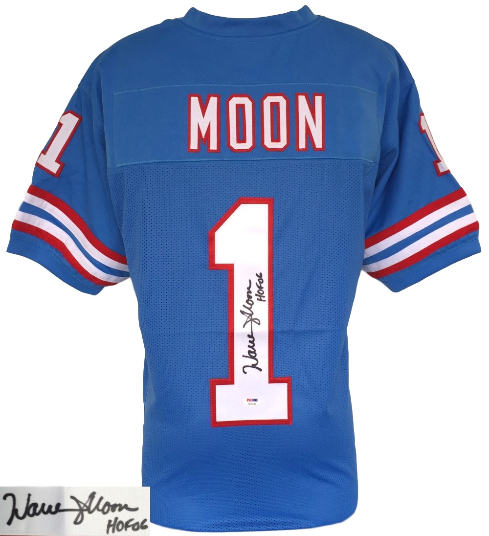 Warren Moon Signed Oilers Jersey Inscribed "HOF 06" (PSA COA) at PristineAuction.com Warren Moon Signed Oilers Jersey Inscribed "HOF 06" (PSA COA) at PristineAuction.com